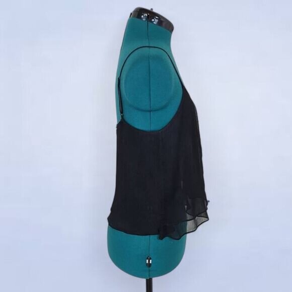 Talula‎ Black Layered Chiffon Camisole Tank Top - Size Small - Picture 3 of 7